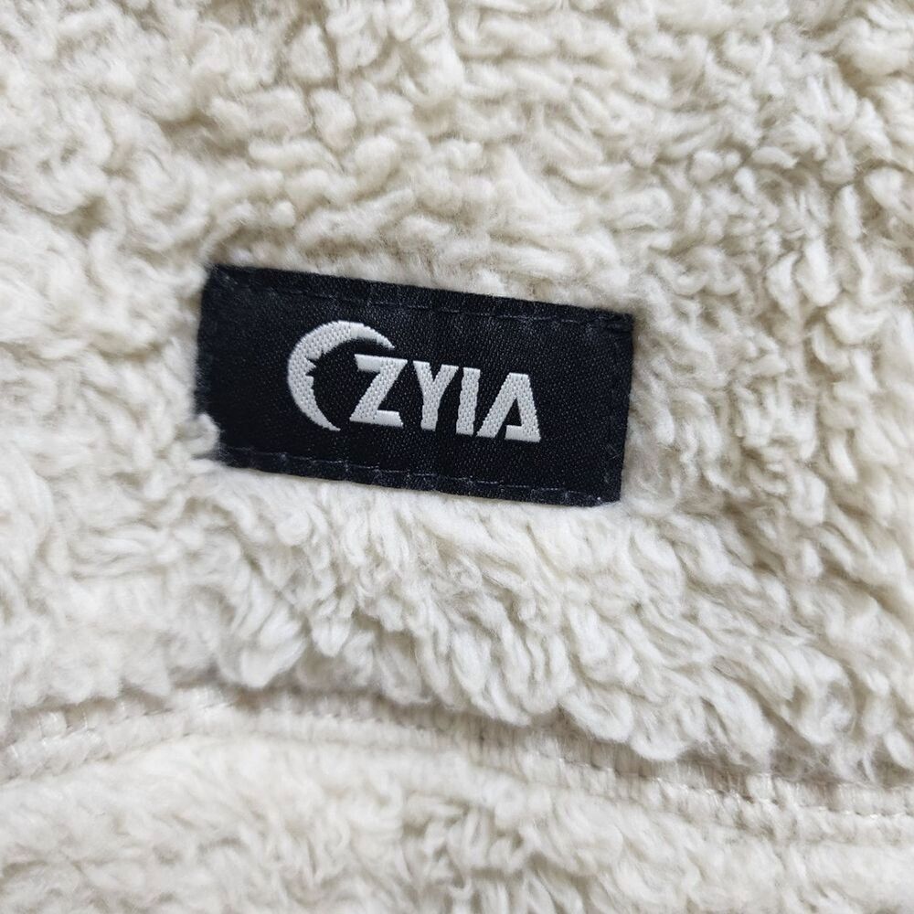Zyia Womens Sherpa Teddy Jacket Cream 1/4 Zip Pocket Size Small Active Outdoor - Picture 8 of 12